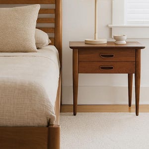 Lane MCM Mahogany Nightstand/End Table with Drawer
