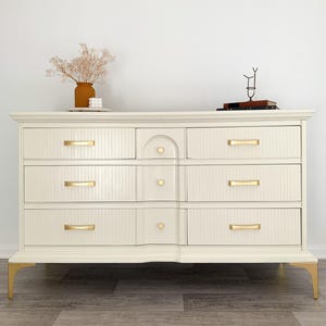 SOLD!! Creamy White Vintage Dresser