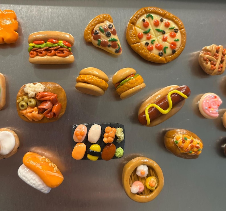 Handmade Food Clay Magnets - Etsy