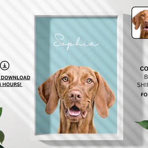 Custom Pet Portraits Using Pet Photo Cat Portraits Custom Dog Portraits Custom Pet Art Personalized Digital Dog Portraits Pet Drawing Poster