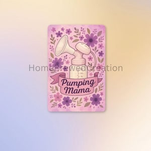 Sticker Pumping Mama - schattige 2 x 2" vinyl sticker borstvoedende moeder, sticker borstkolf, empowerment moeder leven cadeau, bloemen waterdichte sticker