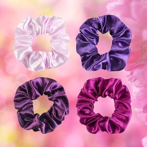 Handmade Scrunchies | Vibrant Purples & Pinks | Bridesmaid Gift