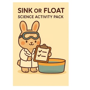 Sjunka eller flyta STEM-aktivitetspaket, kanintema (digital nedladdning)