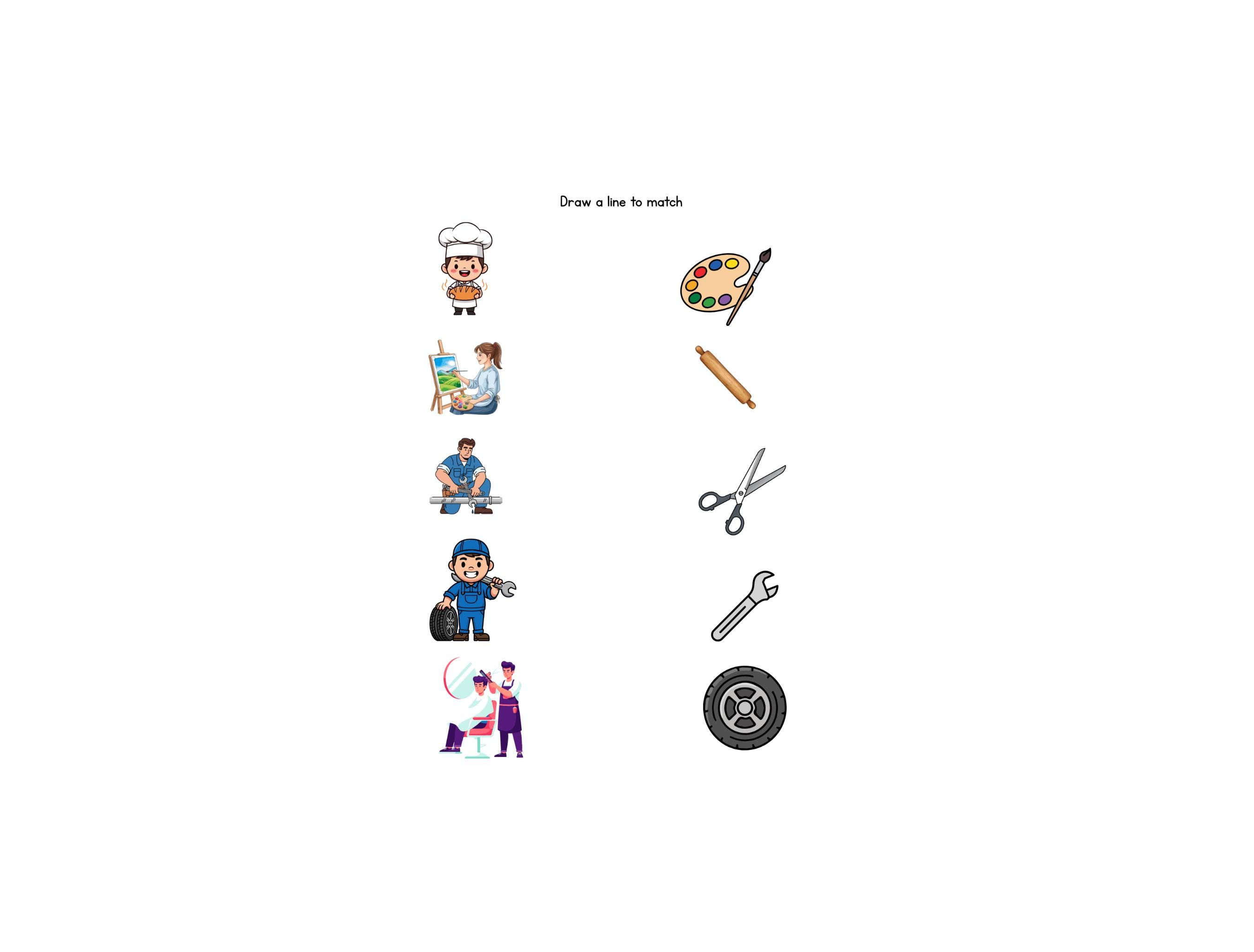 Community Helpers Matching Game | Preschool & Kindergarten Worksheets ...
