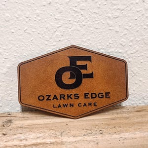Custom Leather Patch with Heat Adhesive Backing | Iron On Personalized Laser Engraved Leatherette Patch with Logo for Hats | Custom Text