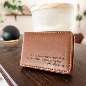 Cartera magnética de cuero grabada con láser personalizada / Cartera grabada personalizada para el Día del Padre / Regalo de cumpleaños para papá / Artículos de cuero