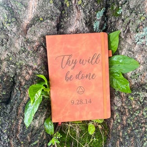 Diario de recuperación personalizado "Hágase tu voluntad" con fecha de sobriedad / Cuaderno de oración de sobriedad de AA o NA con fecha de limpieza / Regalo de aniversario de recuperación
