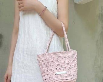 Crochet Tote Bag Pattern, Minimalist Shoulder Bag Tutorial (PDF Download)