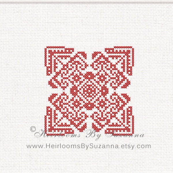 Geometric Machine Cross Stitch Motif - Original Cross Stitch Design -  Machine Embroidery Design- 4x4 - HBS-423 MOTIF