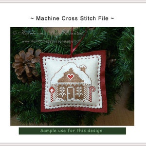 Gingerbread House - Machine Cross Stitch Design - Machine Embroidery Pattern - Holiday - Christmas - INSTANT Download - 4 x 4 Design