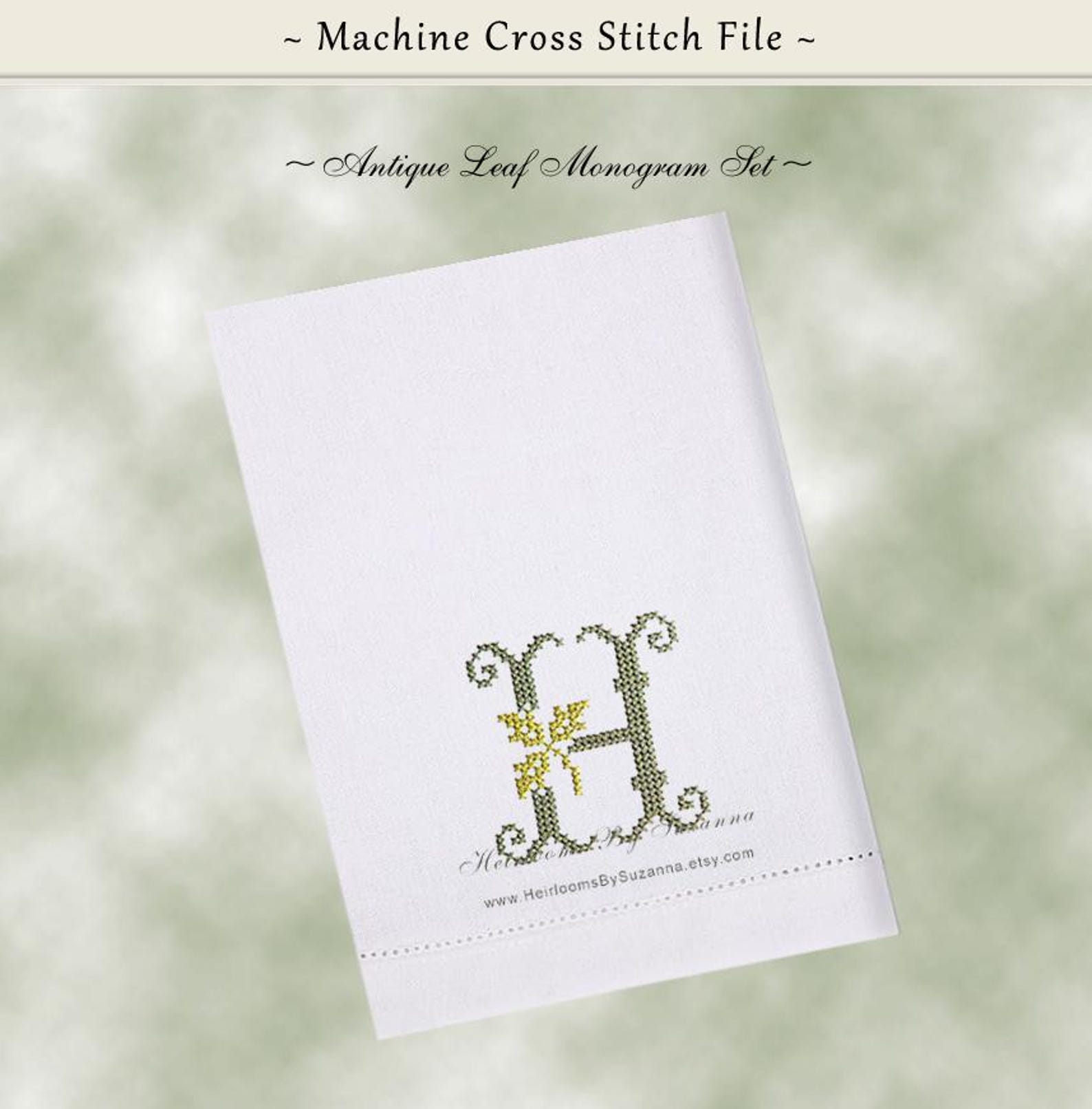 Antique Leaf Monogram Machine Embroidery Designs: Fall Cross Stitch (2. ...