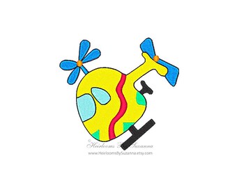Helicopter Machine Embroidery Design - 2 Sizes - No. Helicopter-B