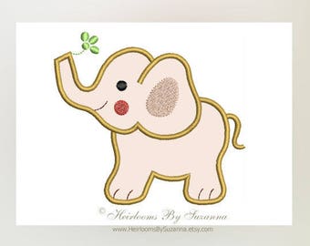 Baby Elephant Machine Applique Design - Machine Embroidery - Zoo - Nursery Design - Baby Applique - Children Design - 3 Sizes - 4x4 - 5x7