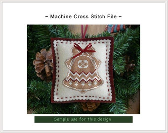 Christmas Bell, Wedding Bell, Bell with Bow, Machine Embroidery, Machine Cross Stitch, INSTANT Download, 4 x 4 Design