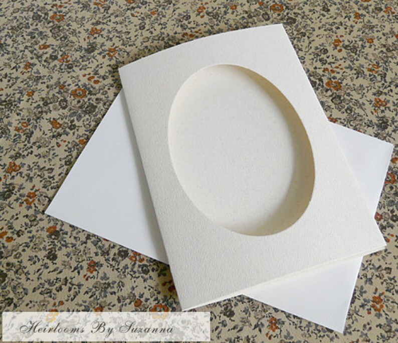 Set of 3 Blank Needlework Cards TriFold Oval Window Etsy