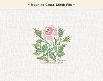 Large Antique Rose - Machine Embroidery Design - Cross Stitch Design - Valentine - Mother's Day - Quilt Embroidery - HBS-AROSE-5 - 2 Sizes