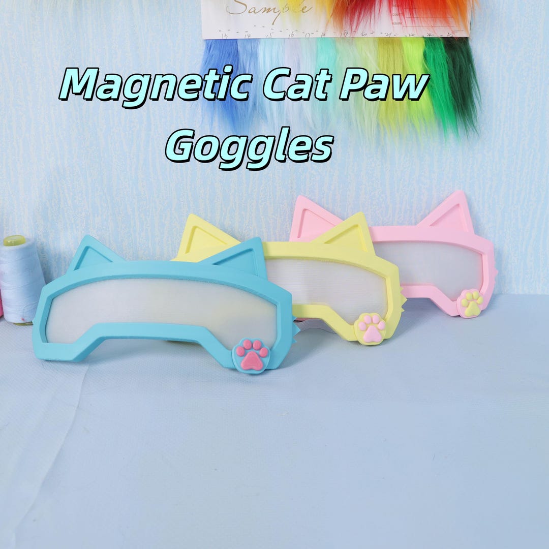 Cat Goggles Models Magnetic Cat Paw Goggles Custom Color 3D Printed Furry Cosplay Glasses ...