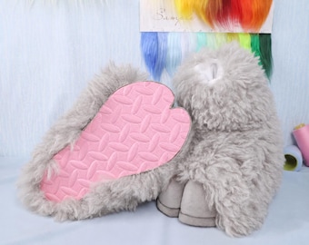 Grey Hoof Fursuit Feet Faux Fur Neutral Soft Kemono Cosplay Costume Accessory Convention Gift