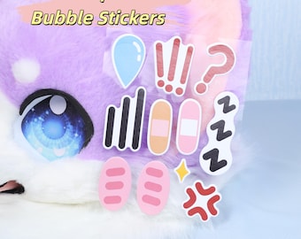 Fursuit Expression Bubble Sticker Cute Funny Adhesive Props Furry Cosplay DIY Costume Accessories Cartoon Emotions Decoration Pack Accessory