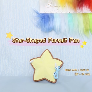 Ventilador em formato de estrela para fursuit, personalizável, impresso em 3D, recarregável, portátil, com diversas opções de cores, acessório perfeito para cosplay e fantasias de animais.