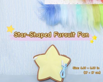 Star Shaped Fursuit Fan Customizable 3D Printed Cooling Fan Rechargeable Portable Fan Color Options Cosplay Furry Costume Accessory