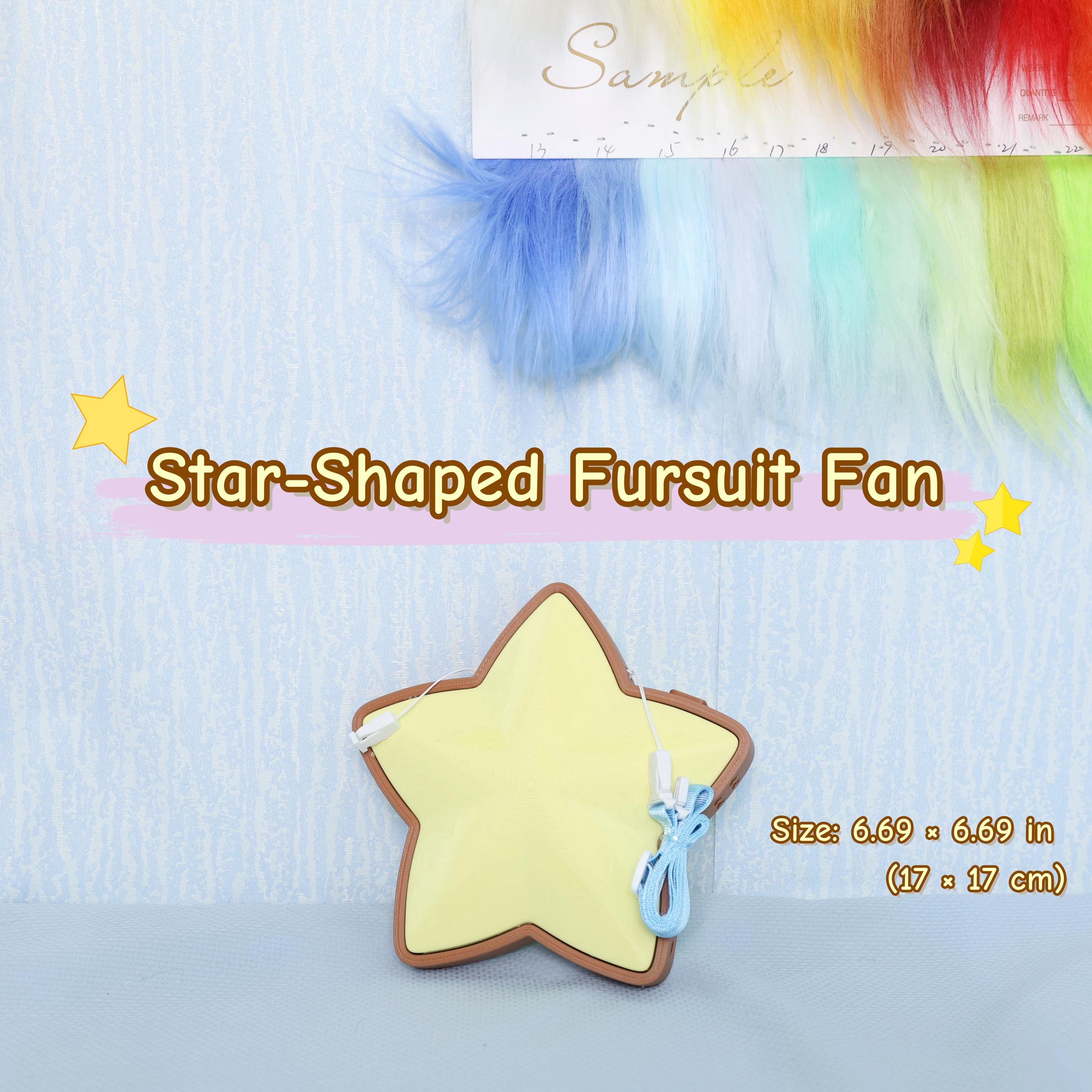 Star Shaped Fursuit Fan Customizable 3D Printed Cooling Fan Rechargeable Portable Fan Color Options Cosplay Furry Costume Accessory