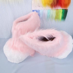 Furry Straight Leg Paw Feet Shoe Covers Handmade Digitigrade Hoof Paw ...