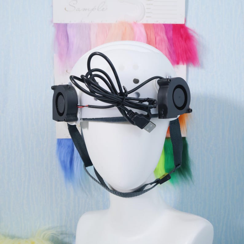 Detailed side view of the adjustable fursuit inner liner featuring molded ear space, air slots, and flexible strap points for securing within custom furry head bases. The shell supports full-face cosplay helmets and keeps the performer’s head cool and secure. This product is ideal for fursuit makers, cosplay builders, and hobbyists designing kemono or animal-style costume heads.