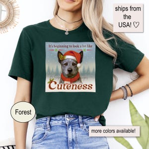 Camiseta navideña de perro pastor australiano de cola corta: regalo festivo para amantes de los perros