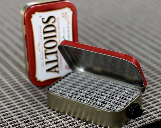 Portable Mint Tin Amp and Speaker for Electric Guitar- Altoids Red/Black handmade gifts for musicians FREE SHIPPING