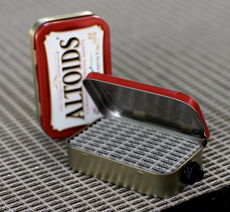 Portable Mint Tin Amp and Speaker for Electric Guitar- Altoids Red/Blackface handmade gifts for musicians FREE SHIPPING 