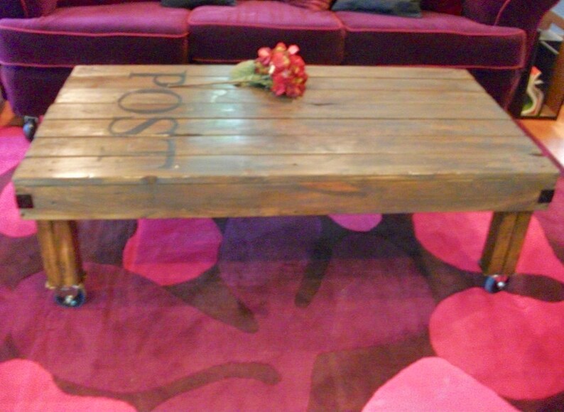 Rustic Handmade Industrial Factory Cart Coffee Table