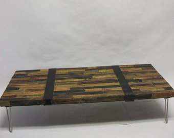 OOAK Distressed Patchwork Coffee Table Wall Art