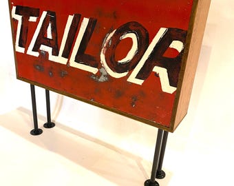 Handmade painted sign wooden Sideboard Art Table Secret hidden storage storage