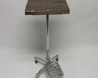 Handmade Industrial Rustic Accent Table Assemblage