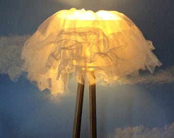 Ethereal Handmade White Poofy Ballerina Cloud Raw tutu Lampshade Cover