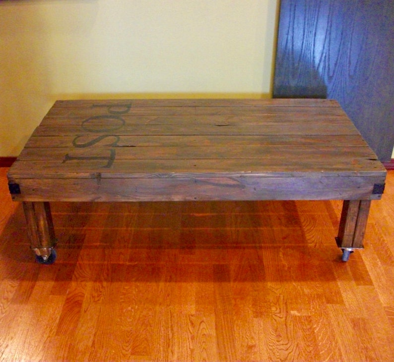 Rustic Handmade Industrial Factory Cart Coffee Table