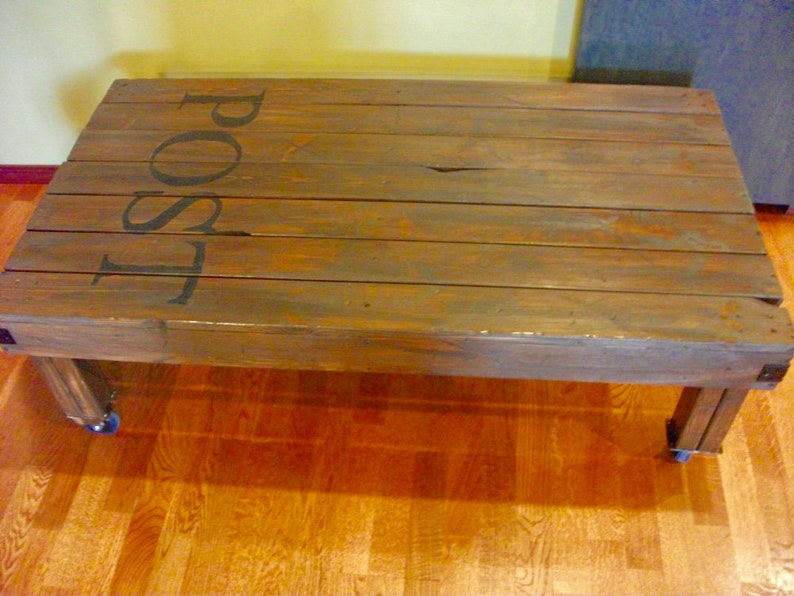 Rustic Handmade Industrial Factory Cart Coffee Table