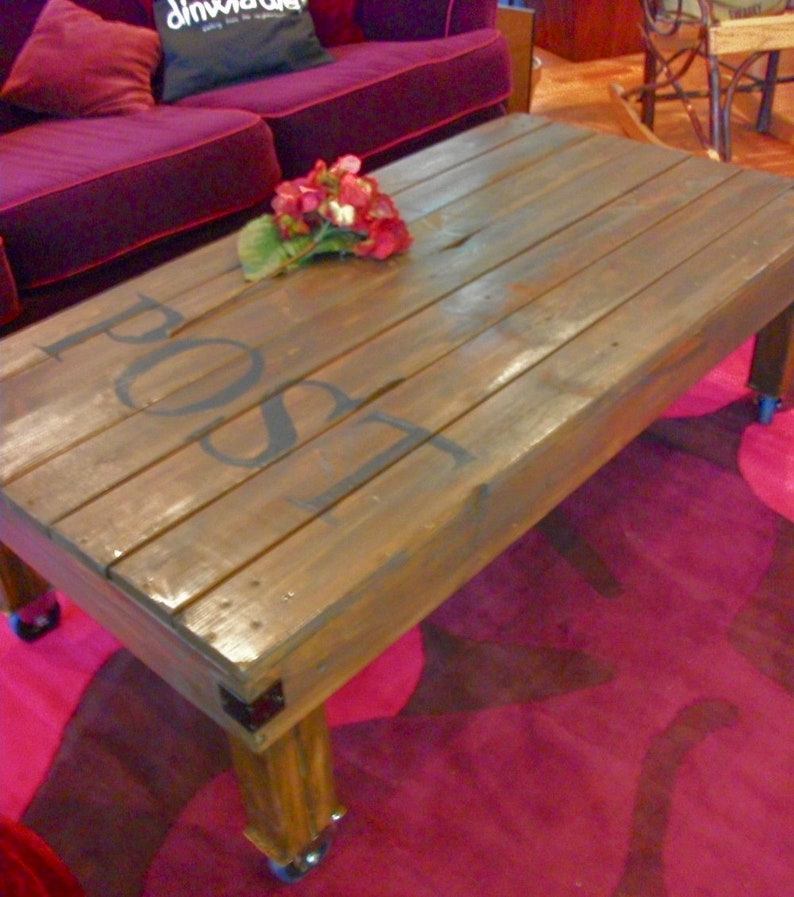 Rustic Handmade Industrial Factory Cart Coffee Table