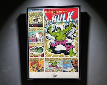 Signed Stan Lee Incredible Hulk Oil On Canvas
