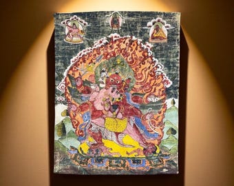 18th Century Dharmapala Tibetan Prayer Thangka