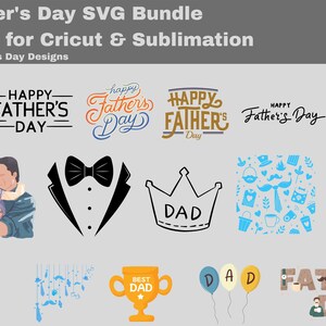 Happy Father's Day SVG-bundel - 24 retro en moderne papa-ontwerpen | Cricut, silhouet, sublimatie, doe-het-zelfcadeau voor hem