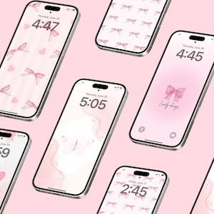 Aesthetic Pink Phone Wallpaper Pack – Digital Download (pack of 5)