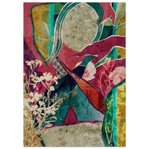 Jardín gitano - Póster de bellas artes - Arte de pared abstracto, contemporáneo y ecléctico de inspiración bohemia para una decoración del hogar moderna.
