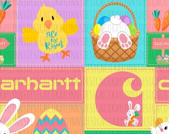 Naadloos paaspatchworkbestand (digitale download)