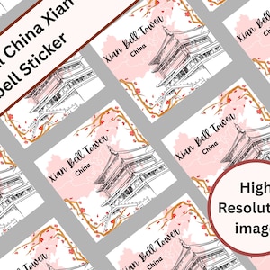 X’ian Bell Tower & Pink map DIDGITAL ART png