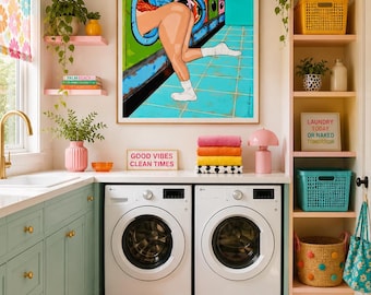 Dirty Laundry, Art print by Pop Artist JamiePop