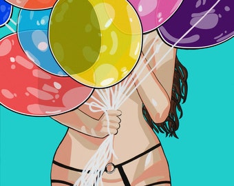 Happy Birthday , Print by Pop Artist JamiePop