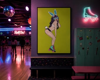 Cash Bunny, Art Print by Pop Artist JamiePop