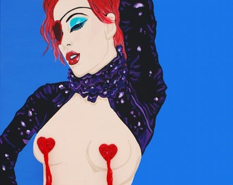 Queen of Hearts, Art Print by Pop Artist JamiePop